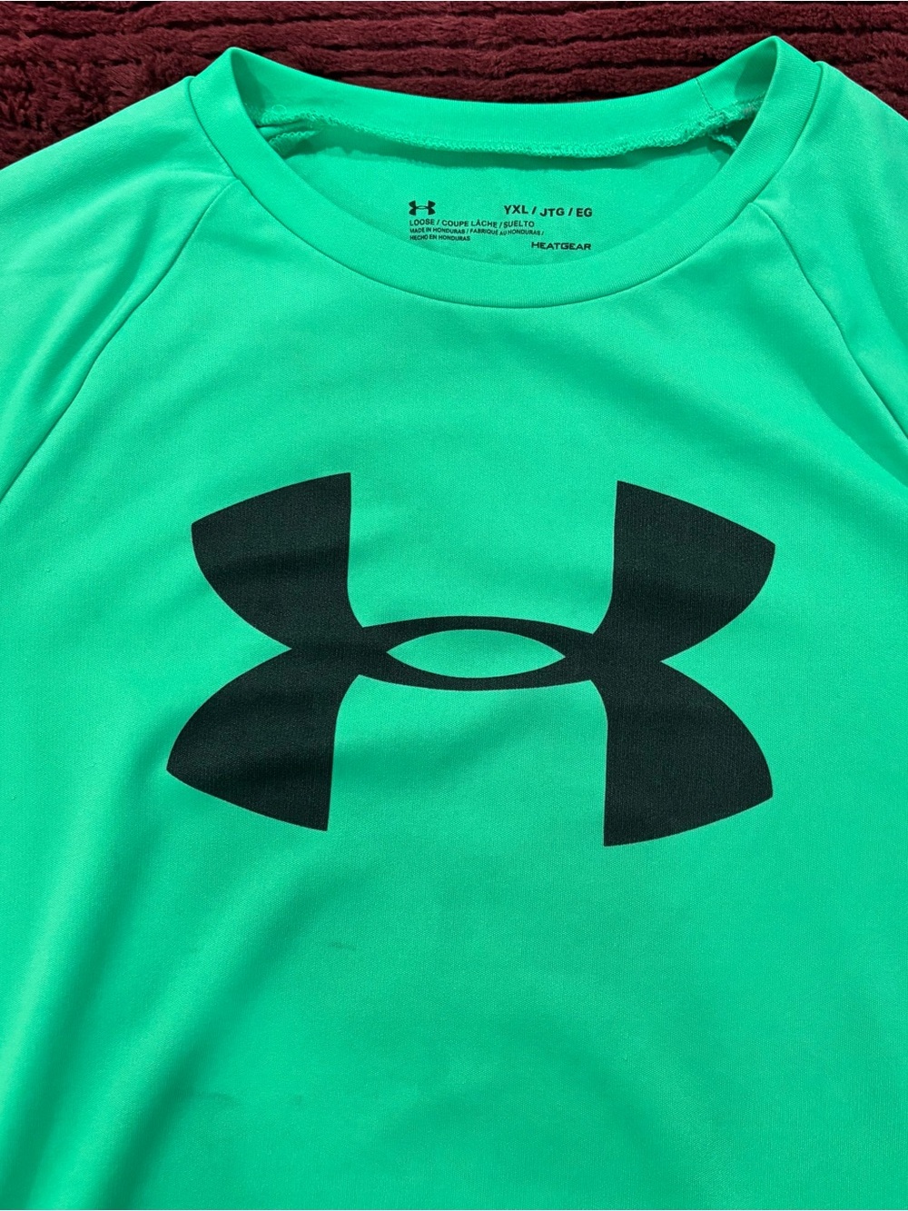 Under Armour Boys Green Logo Short-Sleeve Performance Shirt - Picture 3 of 3